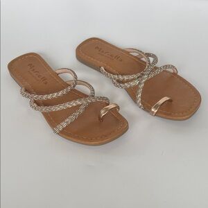 MARELLA Khaki & Clear Crystal Sandals